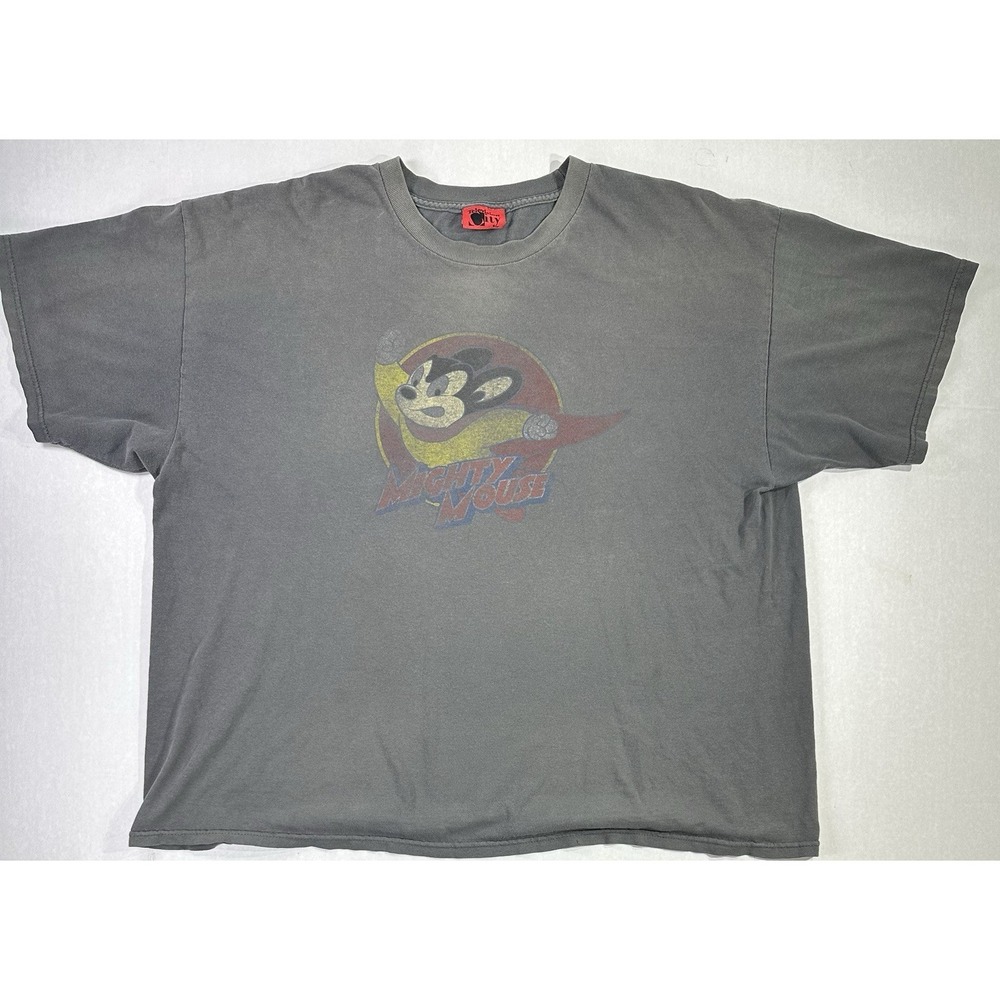 Mighty Mouse T-Shirt Television City 2010 Vintage Style Faded Graphic Tee 2XL